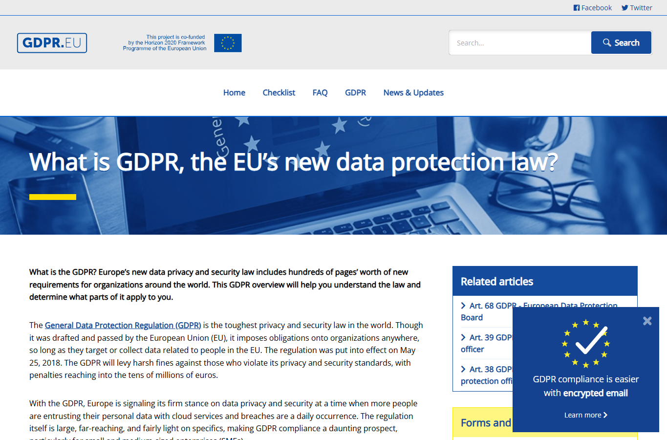 GDPR 概览页面截图